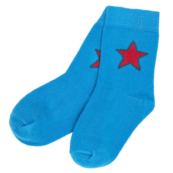 Villervalla Children's Socks-Sky Blue Star