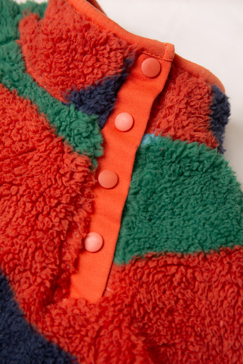 Frugi reversible Fleece Paprika orange and Navy Indigo- Organic Cotton-Children's Clothing0