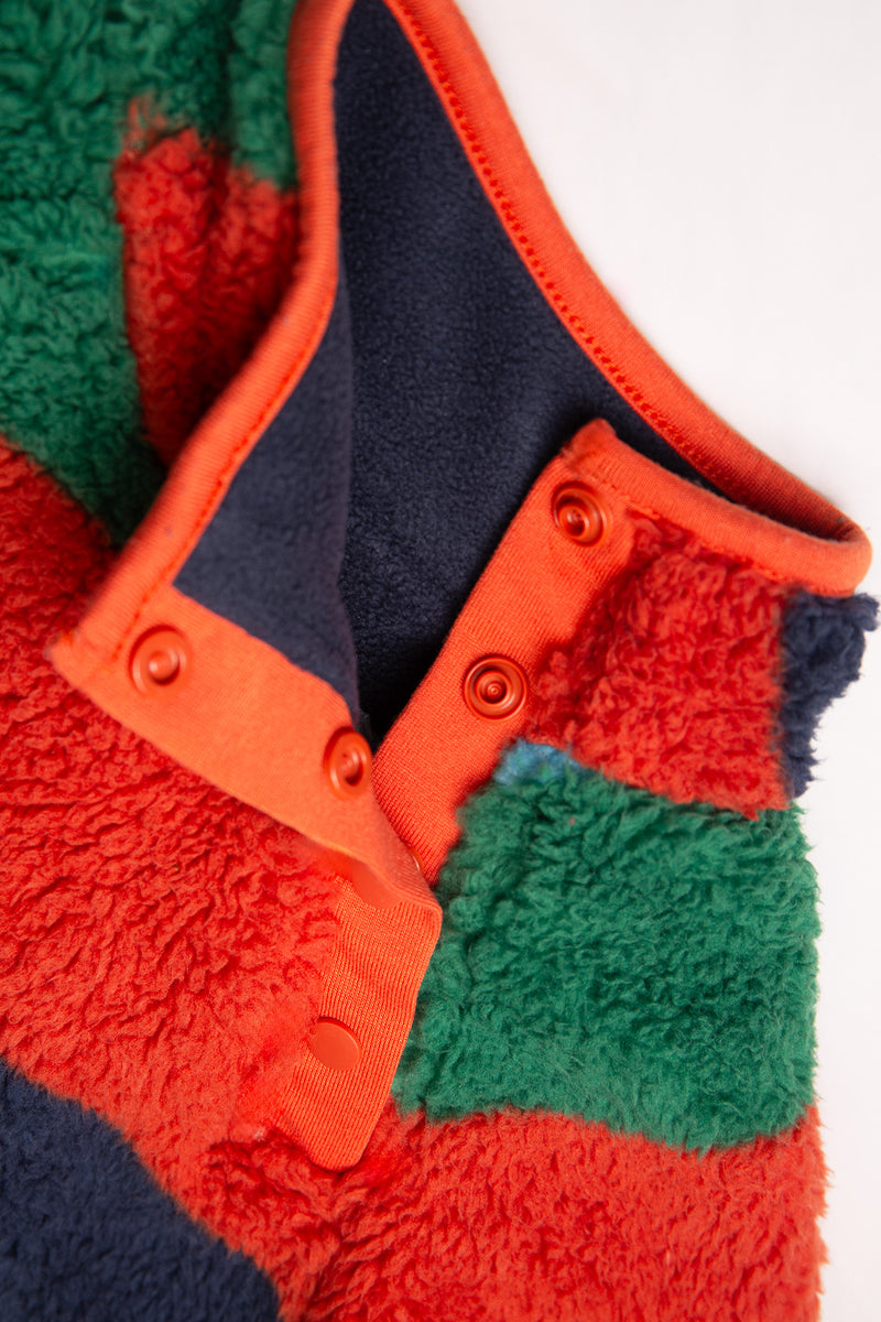 Frugi reversible Fleece Paprika orange and Navy Indigo- Organic Cotton-Children's Clothing0