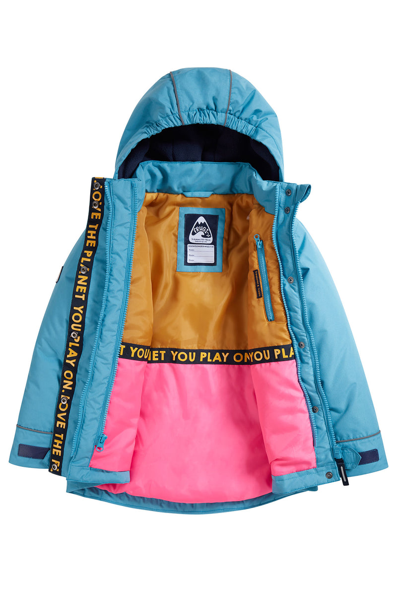 Frugi, Winter Children's School Coat- Rambler 3 in 1 Coat Tor Blue