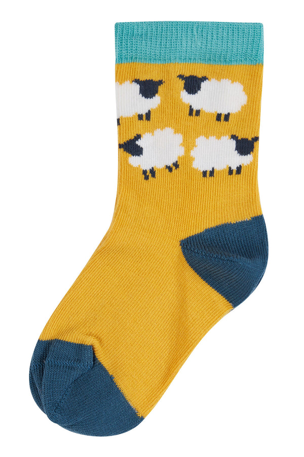 Frugi Little Socks 3 Pack, Counting Sheep Multipack