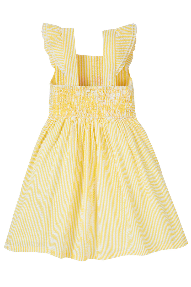 Jasmine Dress Lemon yellow Dress- Embroidered Flowers and Bees - Kid's Summer Clothing