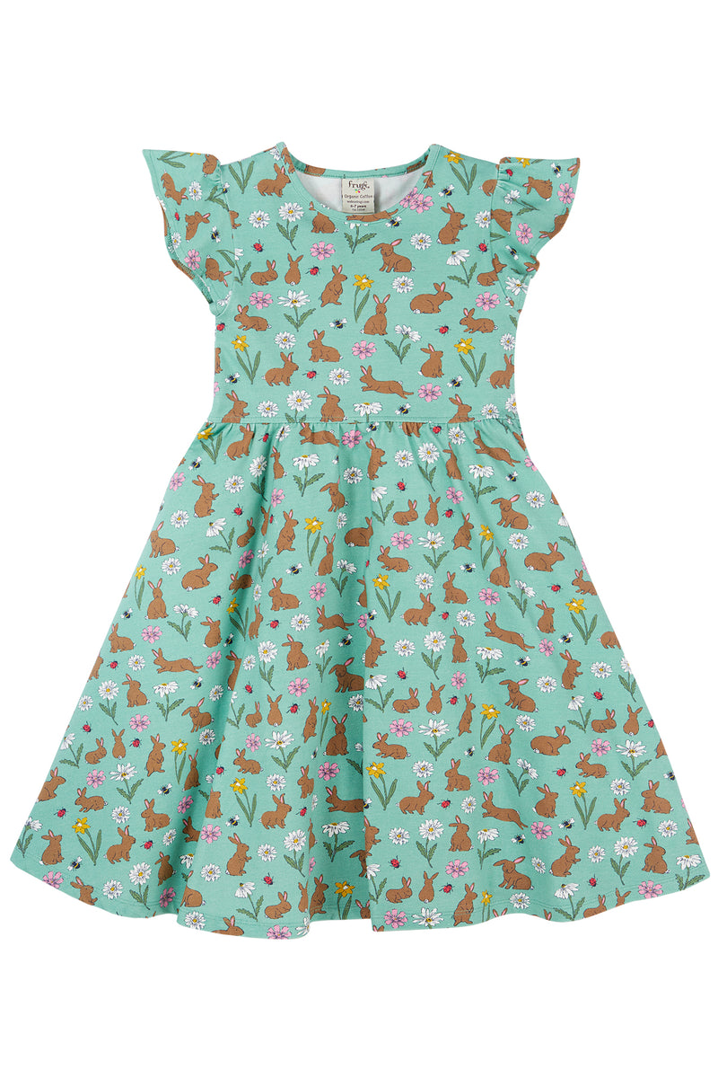 Children's Frugi Skater Dress: Rabbit Morwenna Skater Dress- Organic Cotton Dress - Kid's Clothing