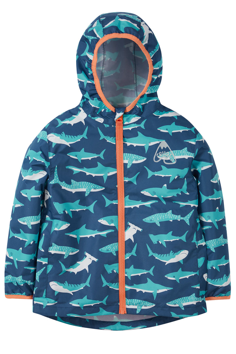 Children's Frugi Rain Coat: Tropical Sea Sharks  - Kid's Clothing
