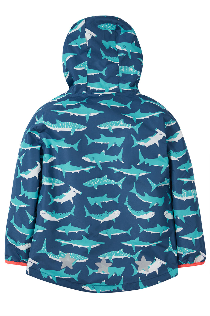 Children's Frugi Rain Coat: Tropical Sea Sharks  - Kid's Clothing
