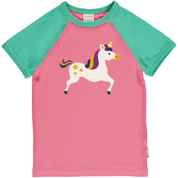 Maxomorra Organic Children's T-shirt - Raglan Unicorn