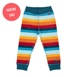 Villervalla Fleece Multistripe Midnight Pants - Kids organic clothing trouser