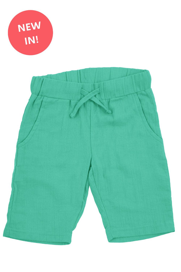 Maxomorra Shorts Knee Muslin Green- Solid Green Shorts
