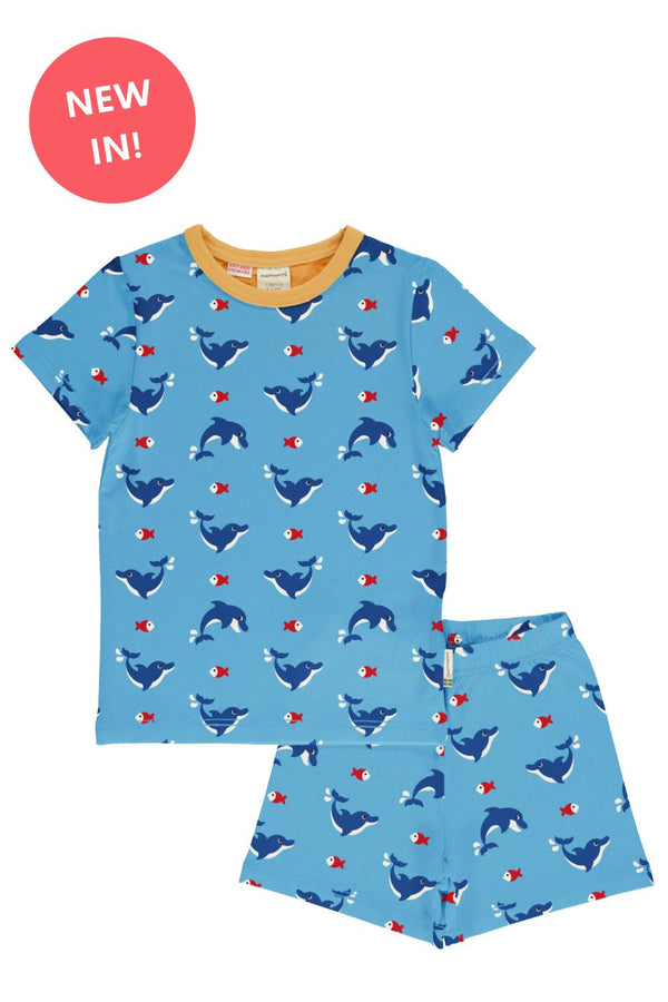 Maxomorra Organic Children's Pyjamas- Dolphin Pyjama