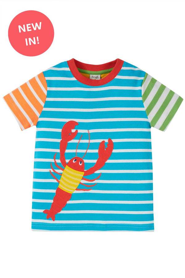 Children's Organic Frugi T-shirt: Hotchpotch Lobster Top - Kid's Clothing