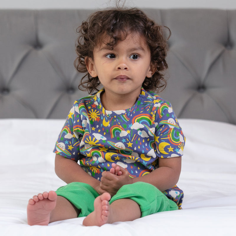 Piccalilly Organic Cotton Kids AOP T-shirt  Cosmic Weather OC 2287