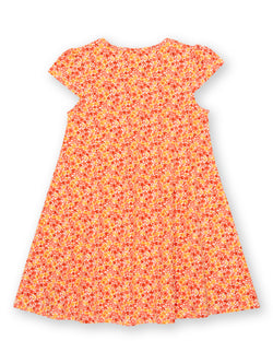 Petal Perfume Tunic Dress- Organic Dress- Orange- Flowers- Children's Clothing