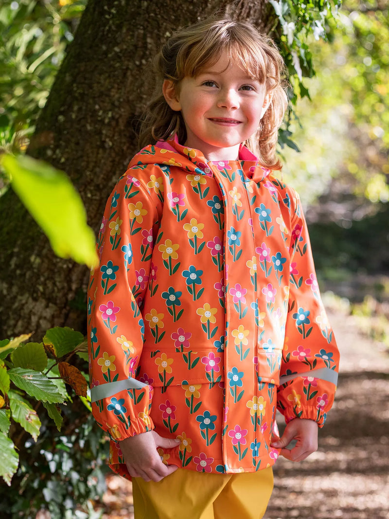 Frugi Printed Puddle Buster Coat-Fun Flowers