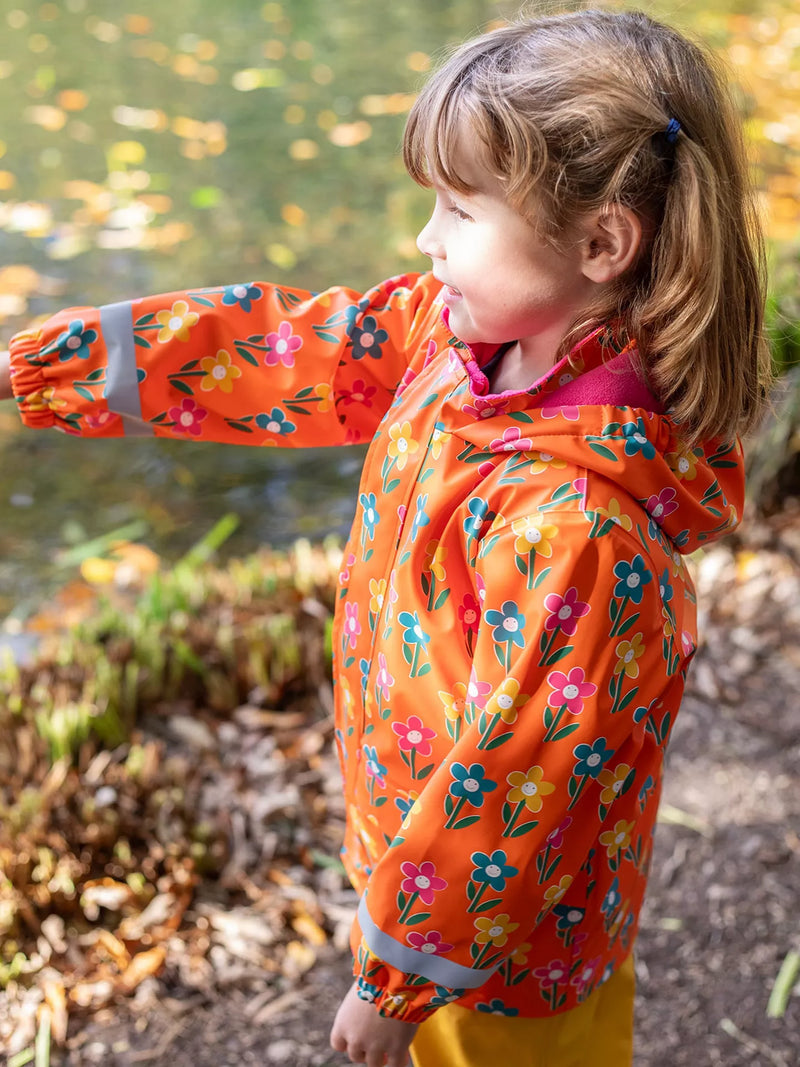 Frugi Printed Puddle Buster Coat-Fun Flowers
