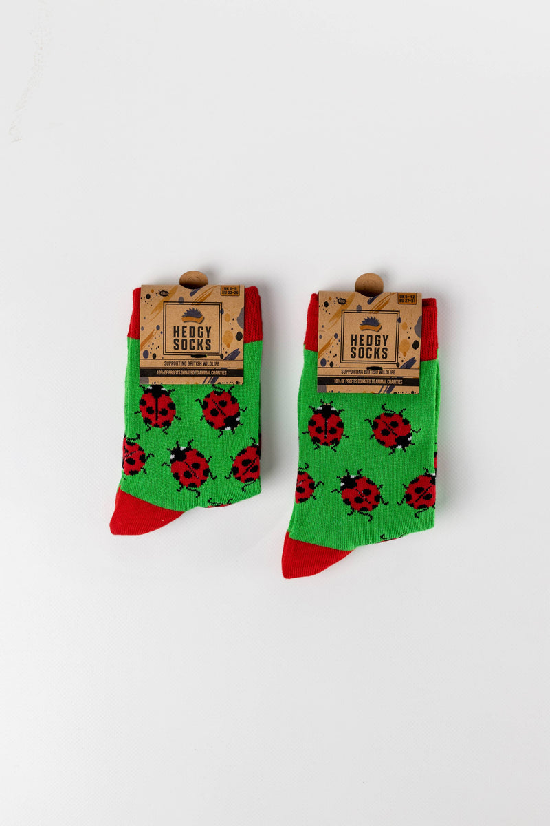 KIDS BAMBOO SOCKS | LADYBIRD SOCKS | LADYBUG SOCKS | NOVELTY: UK 9-12 (EU 27-31)