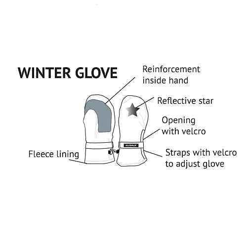 Colourful Acai Stripe Waterproof Winter Ski Glove Mittens - Villervalla Kids Snow Gloves Mittens