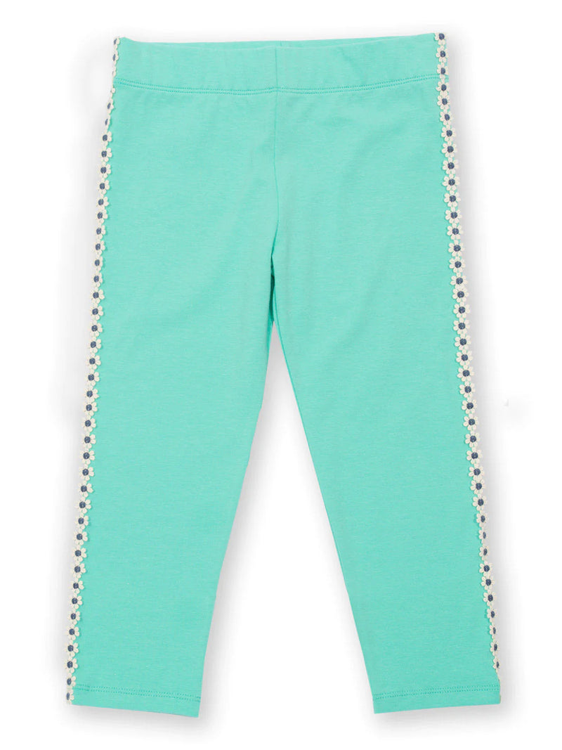 Kite Dandy Daisy - Organic Leggings-Turquoise Daisy-Children's Clothing