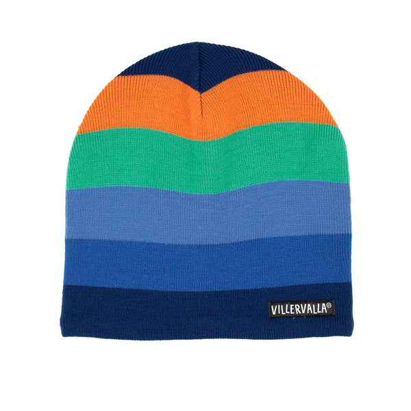 Kids Winter Fleece Hat - Atlas - Blue , Green, Orange