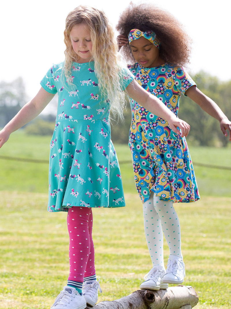 Kite  Skater Dress- Organic Skater Patchwork Planet Dress- Children's Clothing