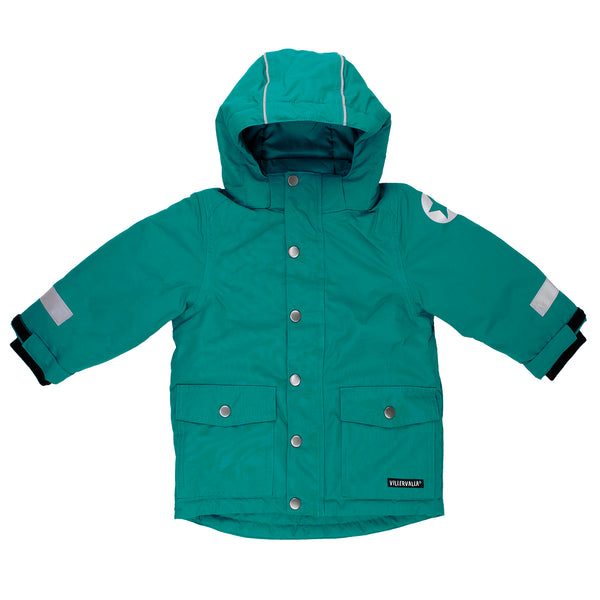 Kids Winter Coat Parka - Hemlock- Turquoise Green Blue Villervalla Coat AW25