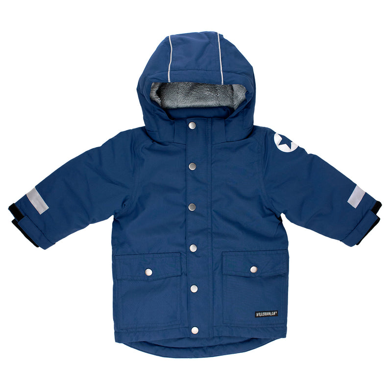 Kids Winter School Coat - Navy Blue Parka Coat Villervalla