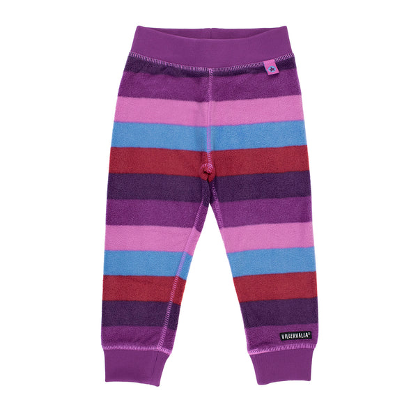 Kids Fleece Pants- Himalaya Striped Purple - Villervalla Pants