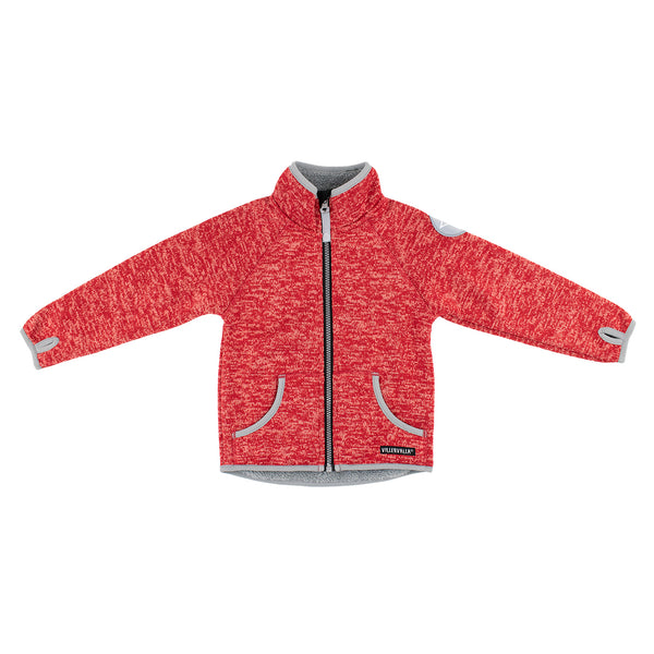 Kids Fleece- Salsa Red / Coral Wind block Pile - Villervalla Fleece