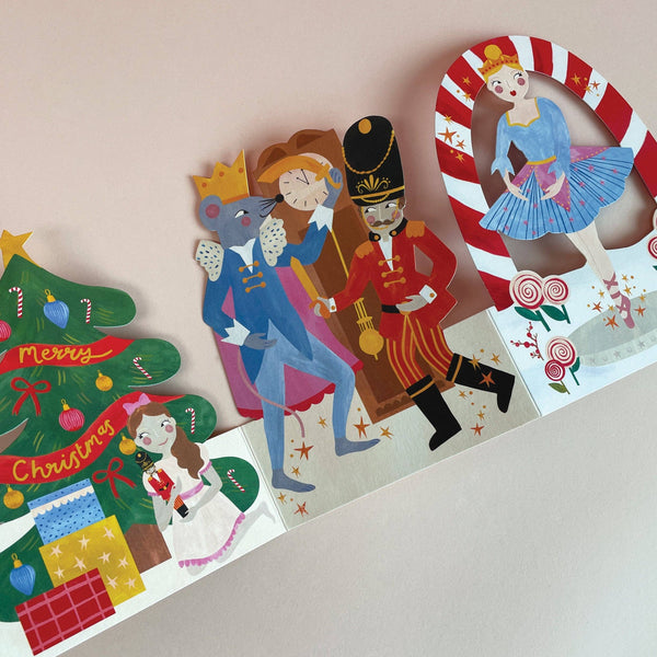 '3D Nutcracker inspired concertina fold' Christmas card