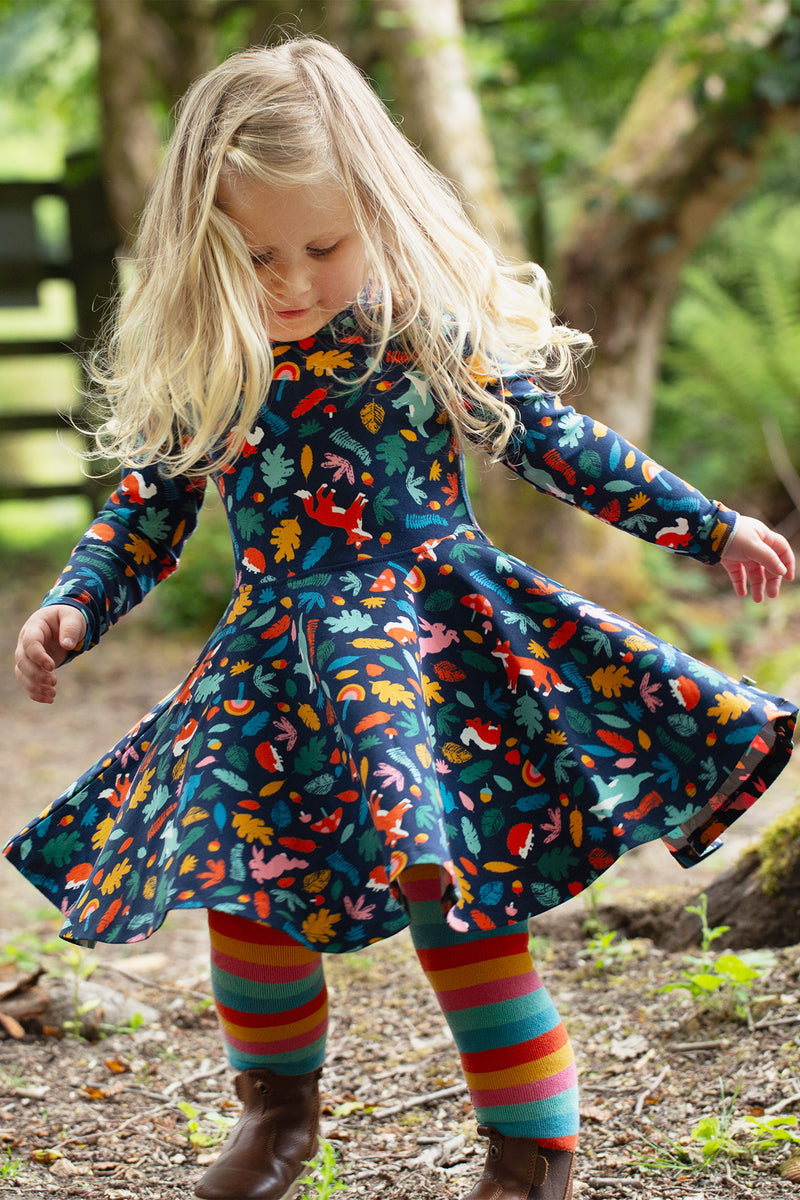 Frugi Sofia Skater Dress- Wild Woodland- Organic Cotton-Children's Clothing