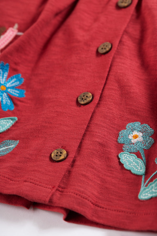 Frugi Marisa Dress, Rosehip/Flowers Dress- Organic Cotton-Children's Clothing
