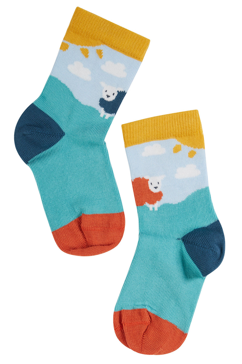 Frugi Little Socks 3 Pack, Counting Sheep Multipack