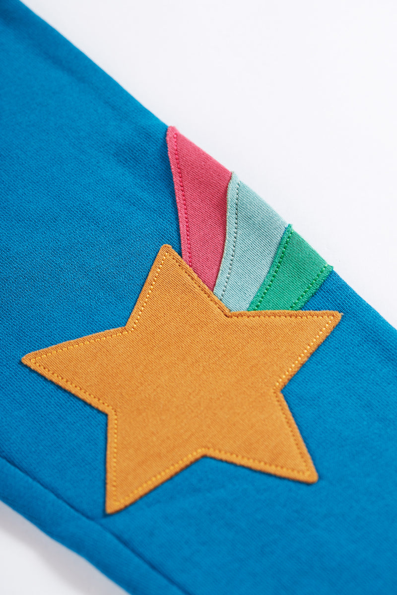 Frugi Switch Applique Joggers, Loch Blue stars- Organic Cotton-Children's Clothing