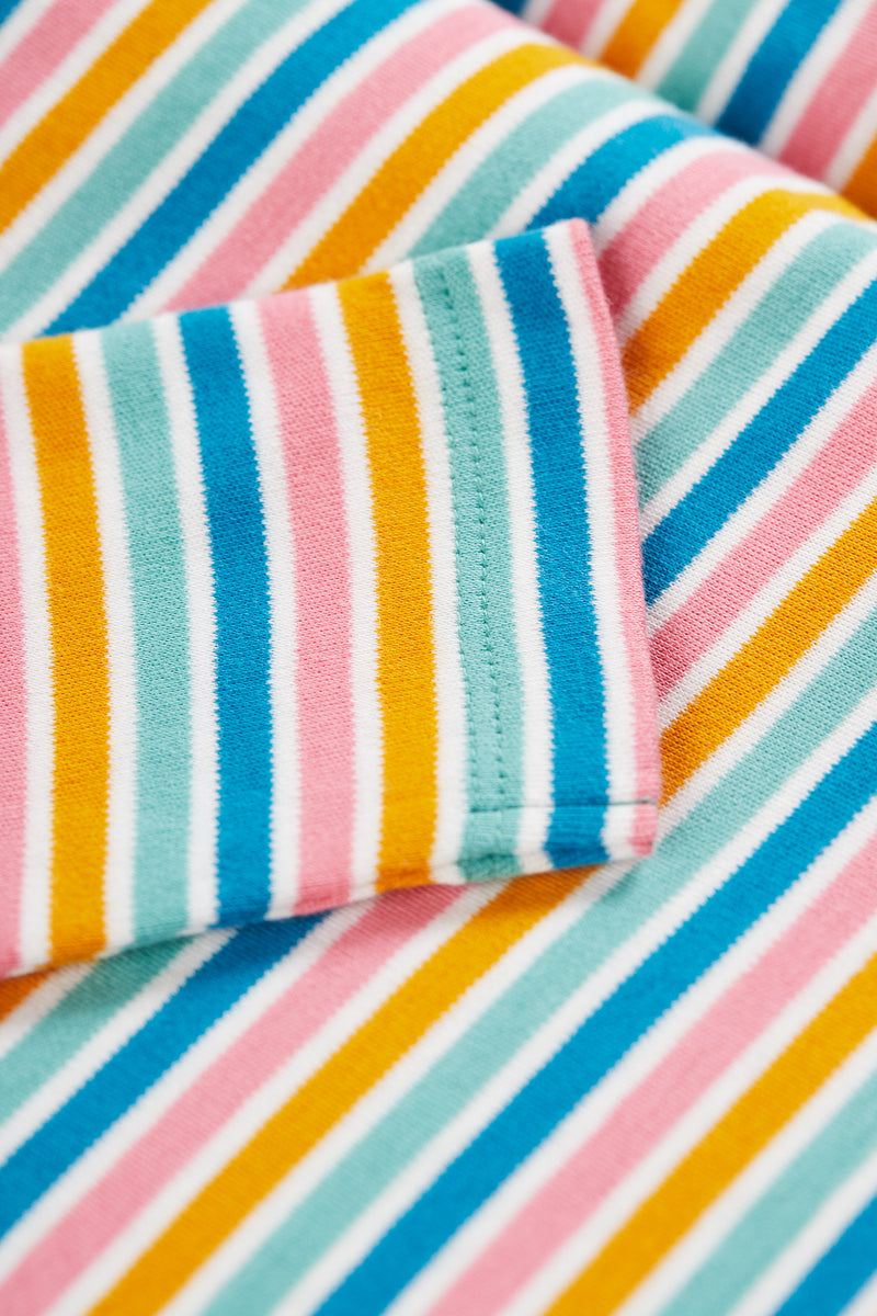 Frugi Lucia Top, Natures Rainbow stripe- Organic Cotton-Children's Clothing