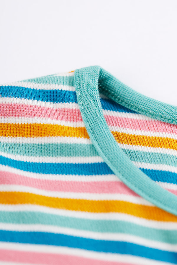 Frugi Lucia Top, Natures Rainbow stripe- Organic Cotton-Children's Clothing