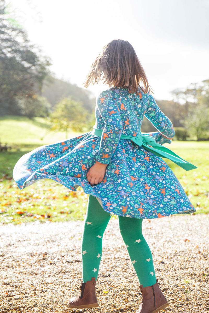 Children's Frugi Party Skater Dress: Enchanted Forest Fairy Christmas Dress