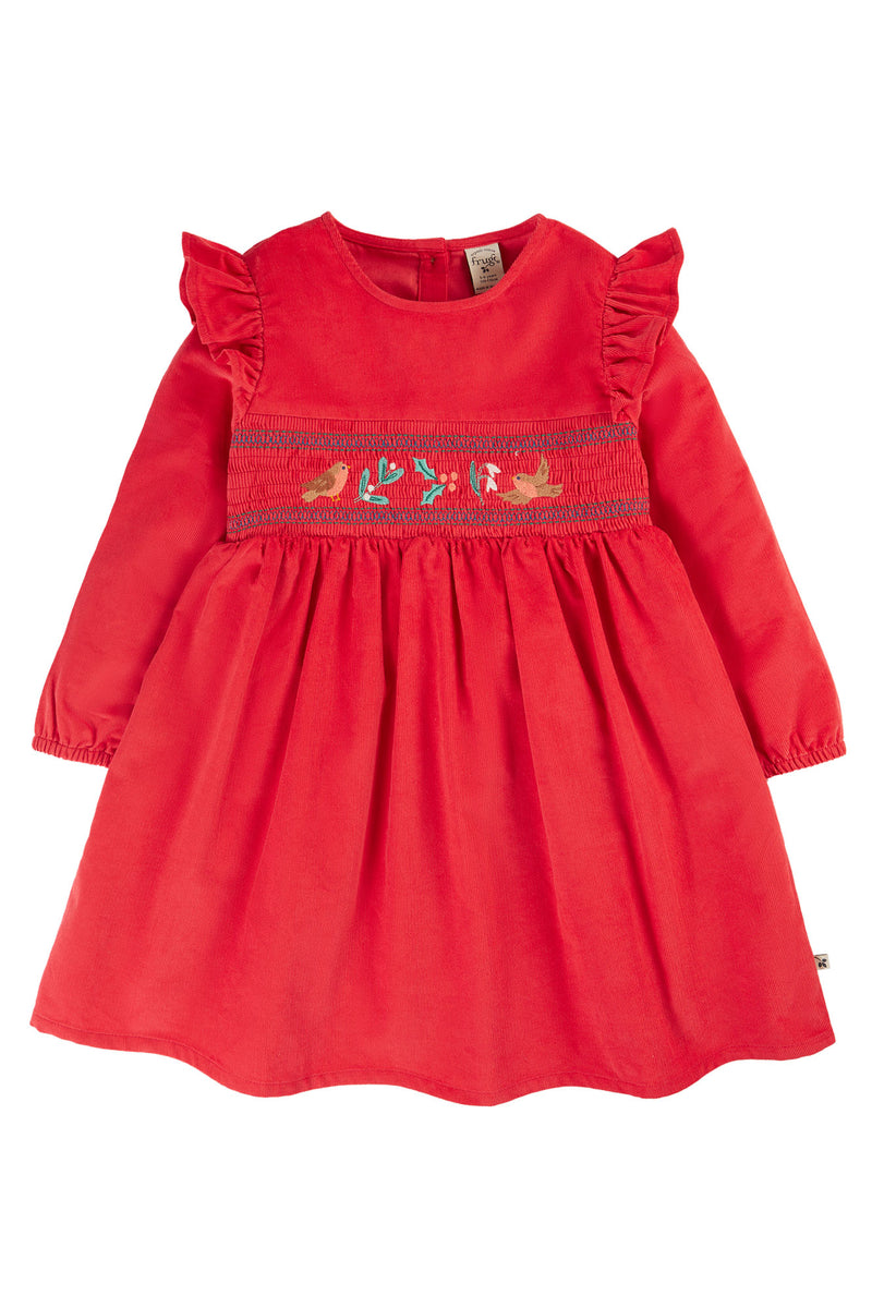 Frugi Children's Christmas Dress: Leonora Red Dress