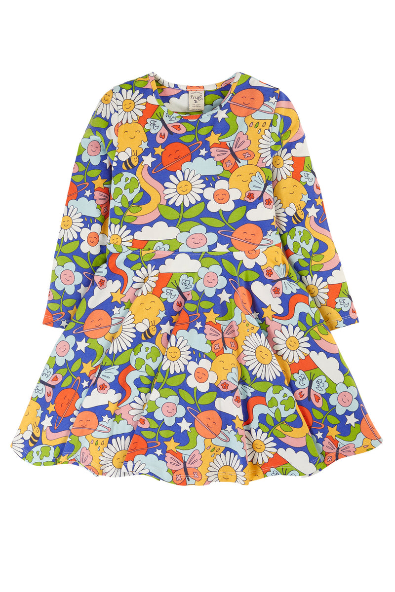 Children's Frugi Skater Dress: Retro Happy Skater Dress