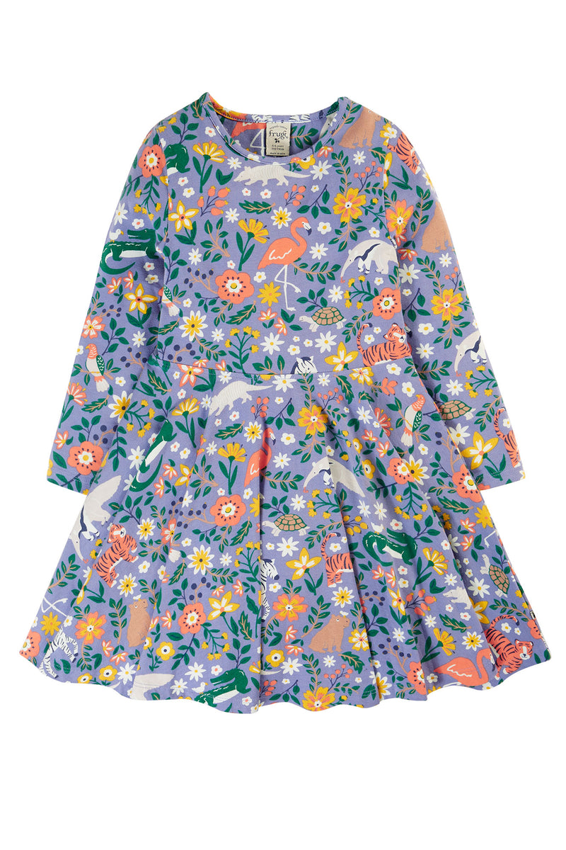 Children's Frugi Skater Dress: Sofia Skater Dress Rainforest Friends Dress