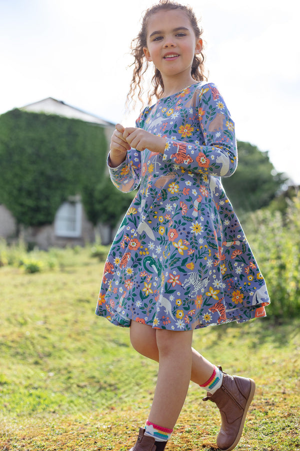 Children's Frugi Skater Dress: Sofia Skater Dress Rainforest Friends Dress