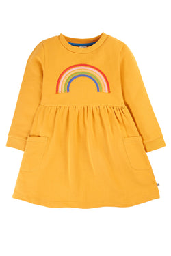 Children's Comfy Dress: Niamh  Dress, Gold/ Yellow/ Rainbow