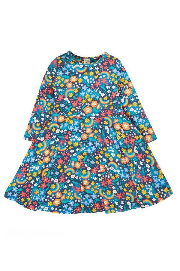 Children's Frugi Skater Dress: Sofia Skater Dress Winter Hedgerow - Kid's Clothing