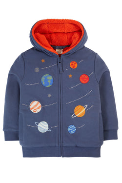 Frugi Ted Fleece Navy Blue Fleece Lined Hoody- Organic Cotton-Children's Clothing