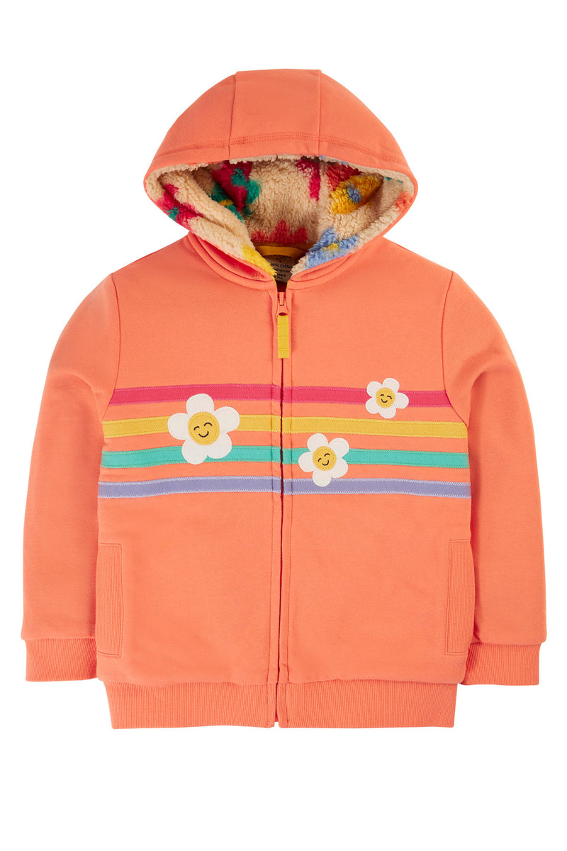 Frugi Ted Fleece Peach Melon Colour Fleece Lined Hoody- Organic Cotton-Children's Clothing