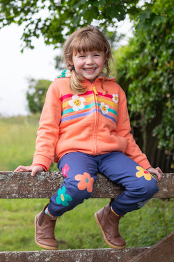 Frugi Ted Fleece Peach Melon Colour Fleece Lined Hoody- Organic Cotton-Children's Clothing