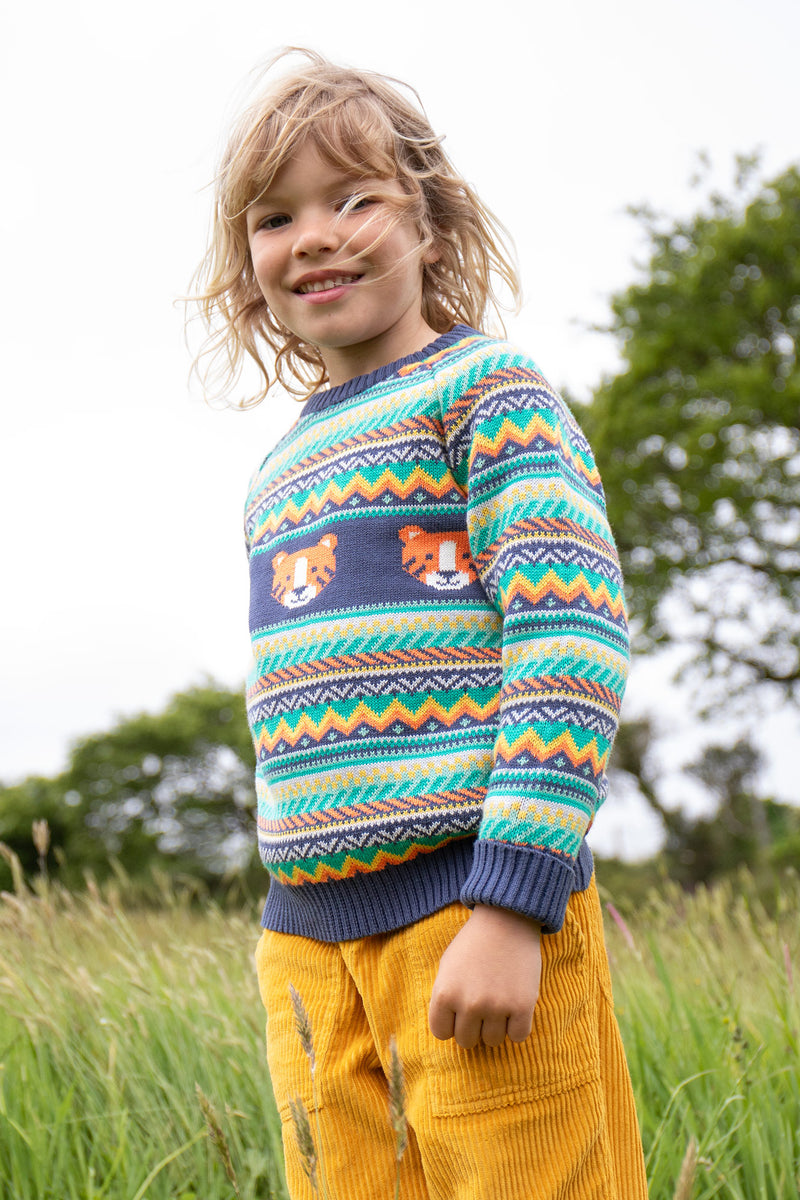 Frugi Fowie Fairsile Knitted Tiger Organic Cotton-Children's Clothing