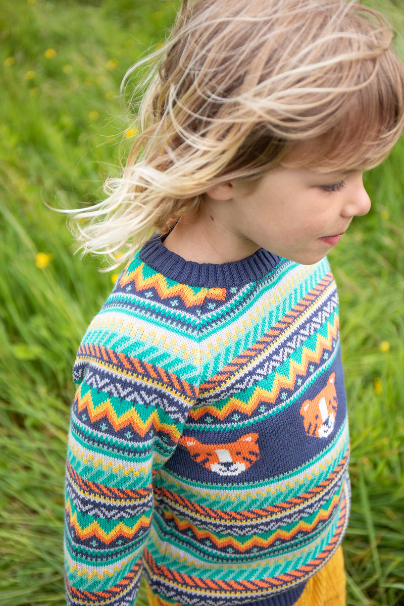 Frugi Fowie Fairsile Knitted Tiger Organic Cotton-Children's Clothing