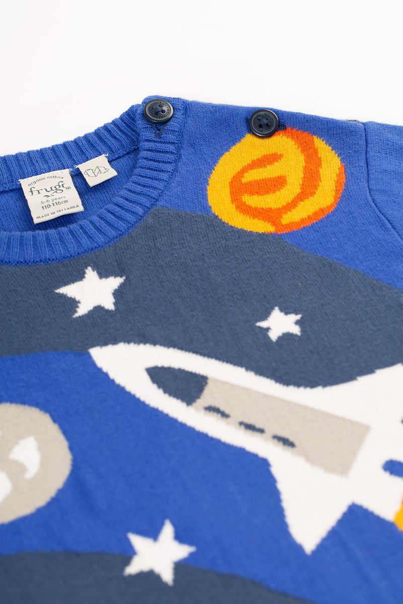 Frugi Rocket Jumper-  Elwood Knitted Rockets- Organic Cotton-Children's Clothing