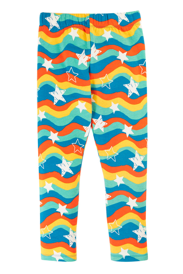 Frugi Cosy Leggings Rainbow Wavy Stars- Organic Cotton-Children's Clothing