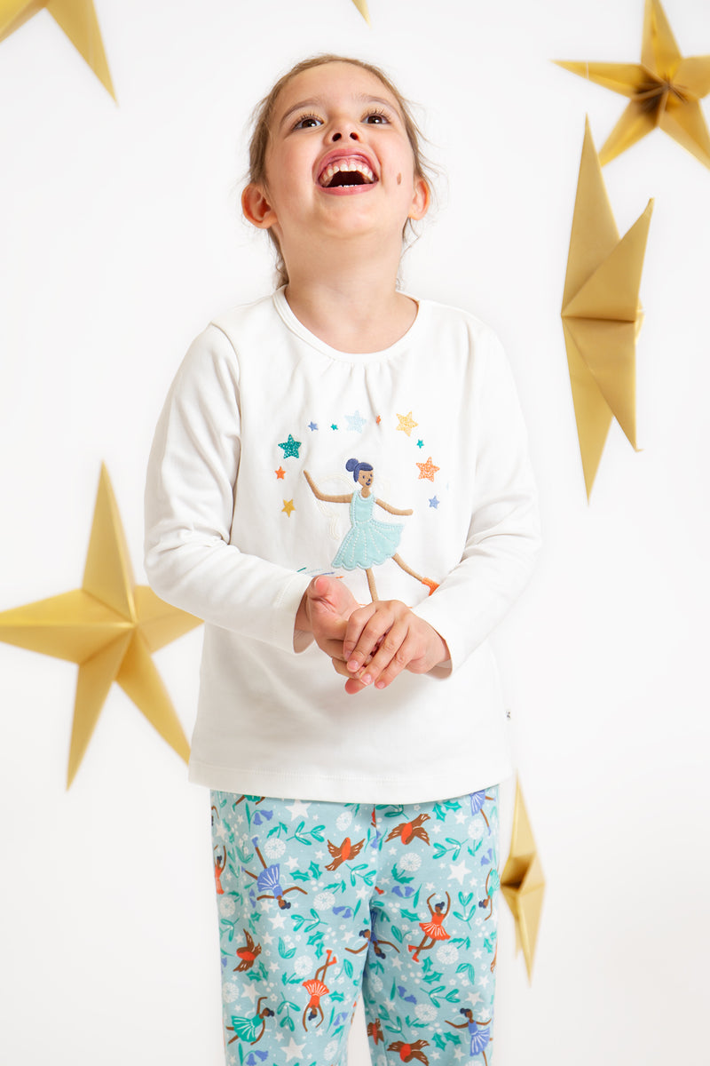 Children's Frugi Fairy Pyjamas: Alana  Glacier Enchanted Forest Organic Cotton Pyjama-Kid's Clothing