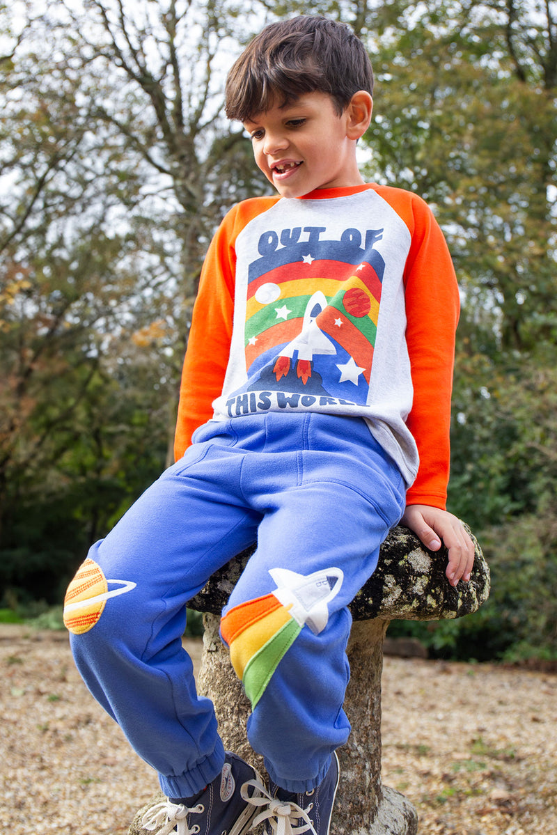 Frugi Malpas Blue Rocket Joggers, Organic Cotton-Children's Clothing